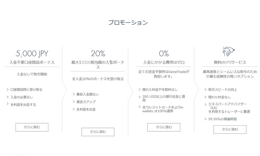 Genetradeのボーナス