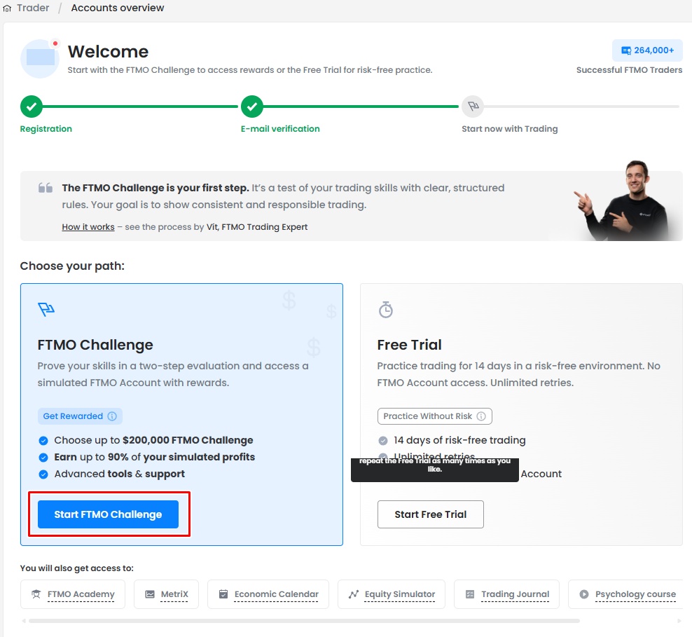 チャレンジプランの購入画面へ進む