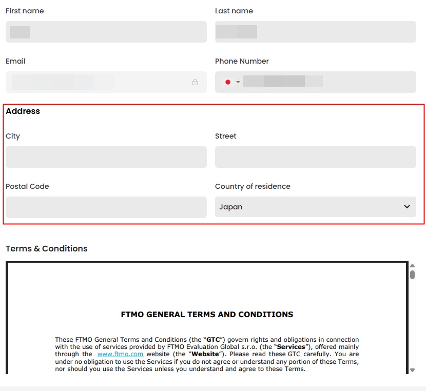 住所を入力する